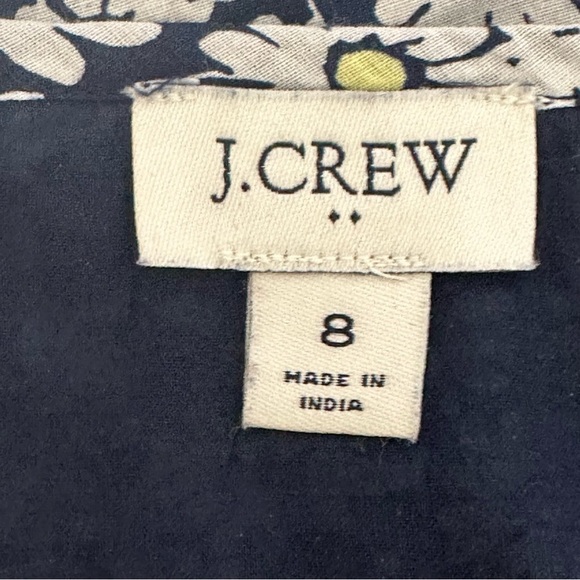 Jcrew Printed Flutter Sleeve Mini Dress Blue White Yellow Daisy Floral - Picture 6 of 9